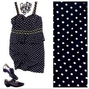 Sweetheart Polka Dot Peplum Dress -14- Cato